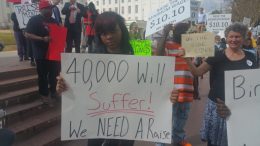 Protesters at AL Rally for Minimum Wage