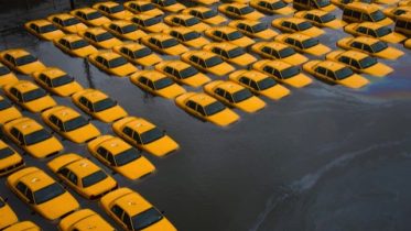 Superstorm Sandy - flooded cabs
